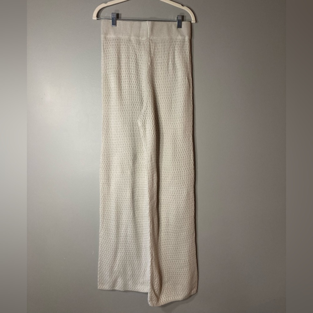 SOLD 🩵Sweater Pants Set Coord Ladies L Beige Cozy Warm Loungewear Crewneck Top - Picture 7 of 10